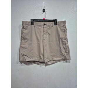 Theory Shorts Mens 38 Khaki  Zaine 7” Organic Cotton Flat Front Slim